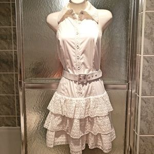 Bebe $169 Halter Ruffle Mini Dress Size 4